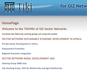 TikiWiki for GIZ Working Groups